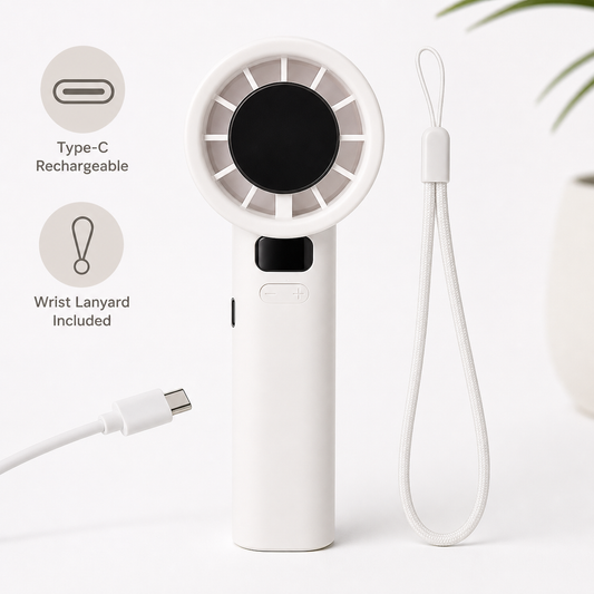 variant:White | M11 Portable Fan | Type-C charging and lanyard