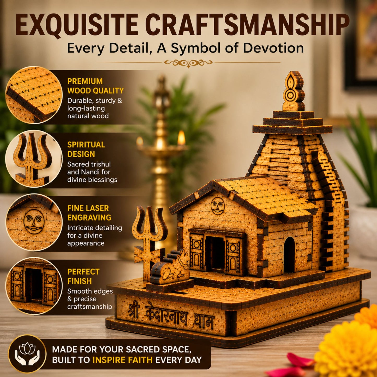 Kedarnath Temple Miniature Idol – Dhar's Enterprise