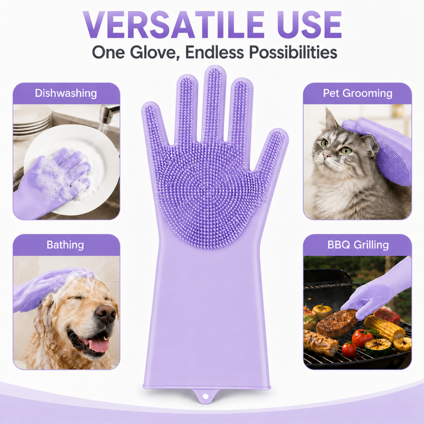 Silicone Dishwashing Gloves with Scrubber – Dhar's Enterprise