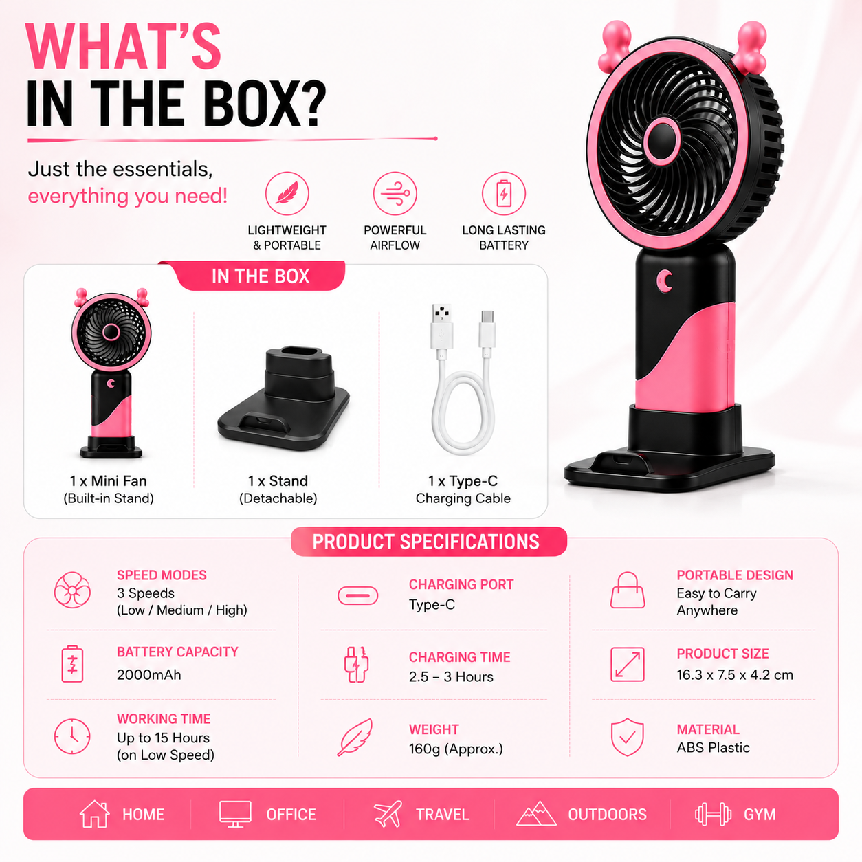 Portable Mini USB Rechargeable Fan – Dhar's Enterprise