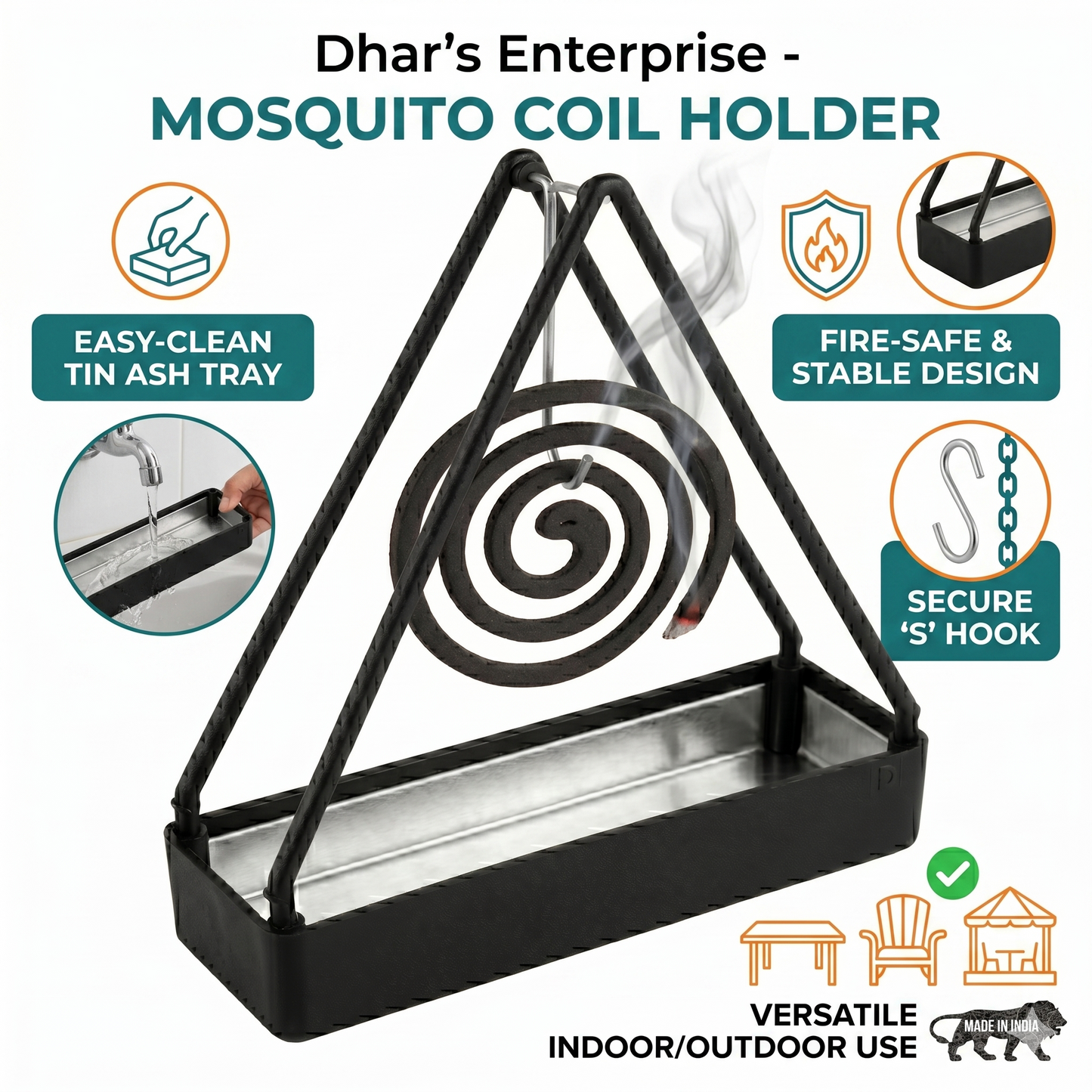 Decorative Mosquito Coil Holder – Dhar's Enterprise