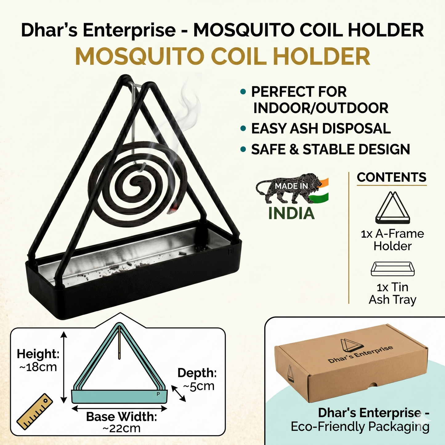 Decorative Mosquito Coil Holder – Dhar's Enterprise
