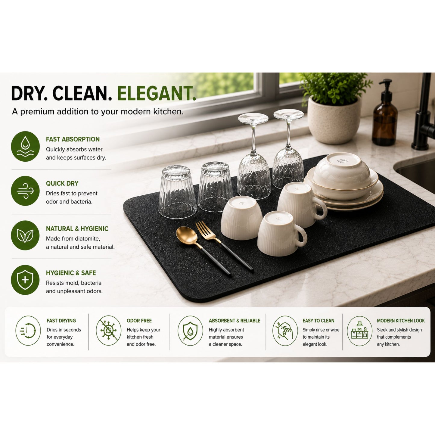 Dish Drying Mat (Large) 60x40 cm – Dhar's Enterprise
