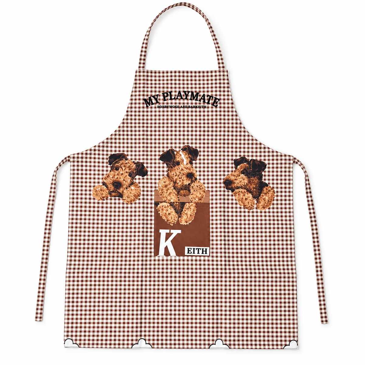 Doggo designed apron for pet parents, dog print kitchen apron