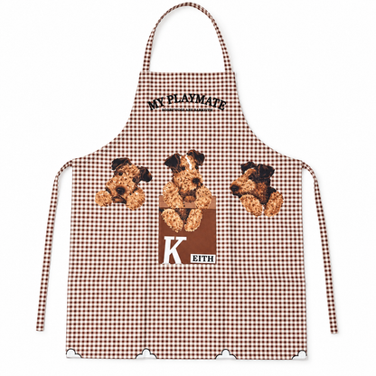 Doggo designed apron for pet parents, dog print kitchen apron
