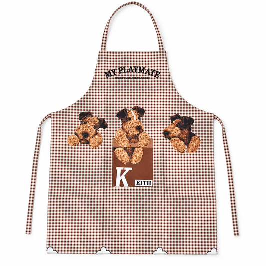 Doggo designed apron for pet parents, dog print kitchen apron