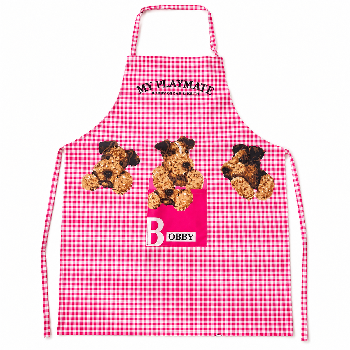 Doggo designed apron for pet parents, dog print kitchen apron
