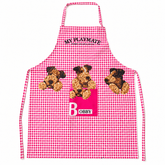 Doggo designed apron for pet parents, dog print kitchen apron