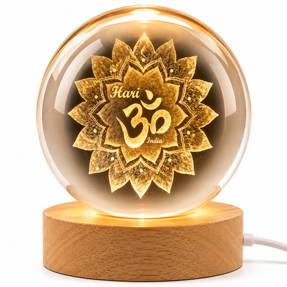 variant:Om Mandala | Om Crystal Ball Night Lamp | Hero product shot