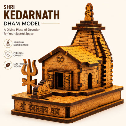 Shri Kedarnath Dham wooden temple model benefits creative for home temple decor and gifting.
