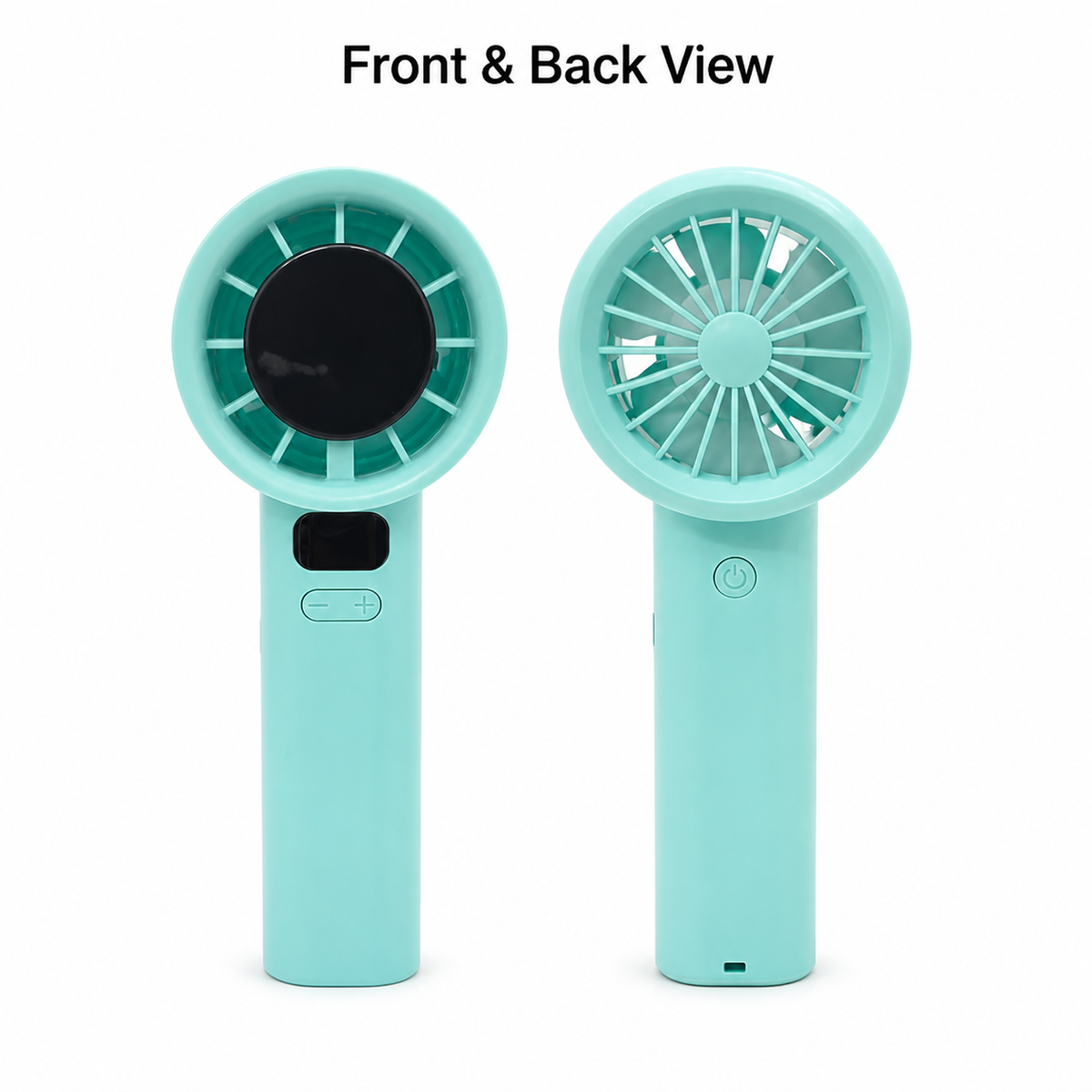 variant:Green | M11 Portable Fan | Front and back view