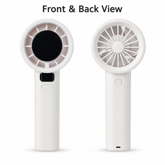 variant:White | M11 Portable Fan | Front and back view