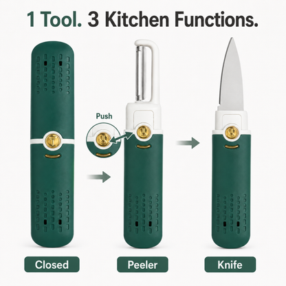 variant:Green | 2-in-1 Vegetable Peeler and Knife | Main modes image