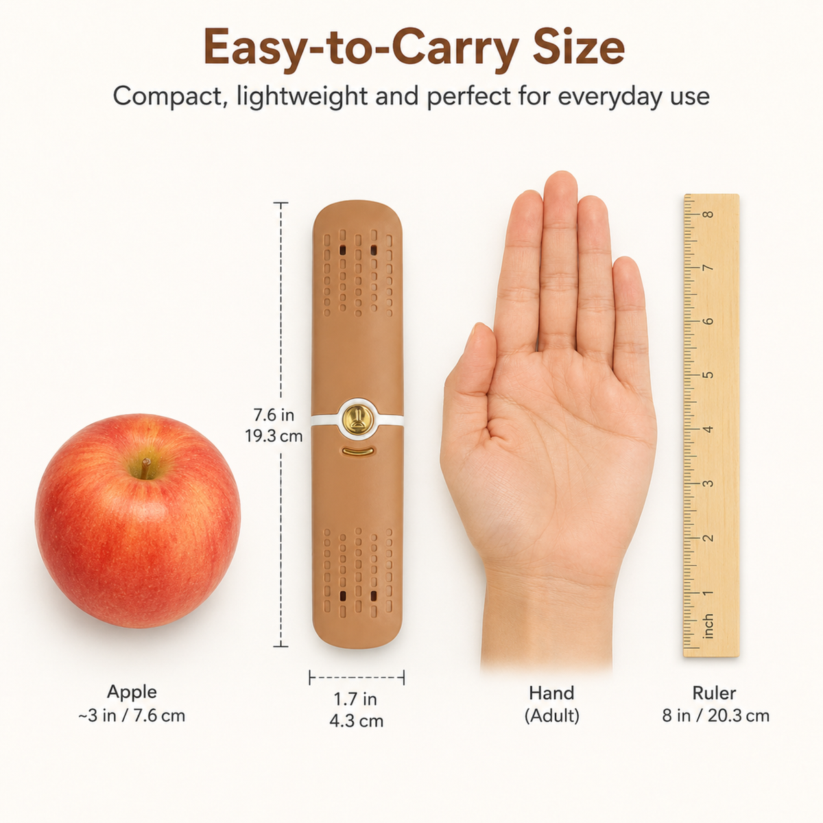 variant:Tan | 2-in-1 Vegetable Peeler and Knife | Size reference image