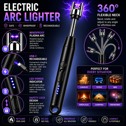variant:Black | Rechargeable Electric Arc Lighter | Feature technology image