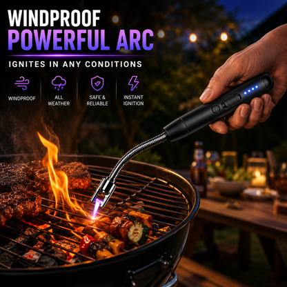 variant:Black | Rechargeable Electric Arc Lighter | Windproof outdoor use image