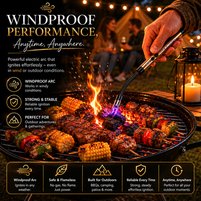 variant:Golden | Rechargeable Electric Arc Lighter | Windproof outdoor use image