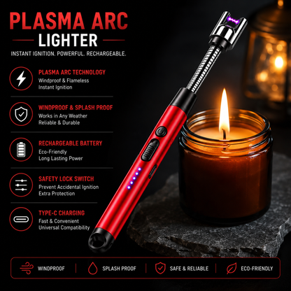 variant:Red | Rechargeable Electric Arc Lighter | Feature technology image