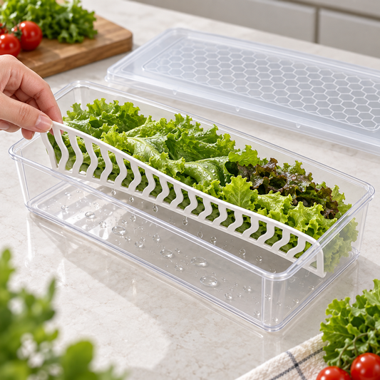 Fridge Storage Containers drain tray for separating moisture